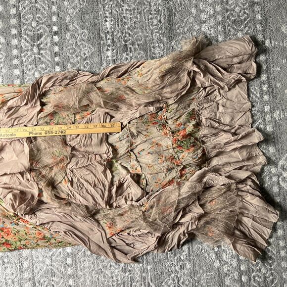 Cecico NWT Hi Low Maxi Sheer Dress Top Medium Tiered Ruffles Woodland Fairy - Picture 8 of 11